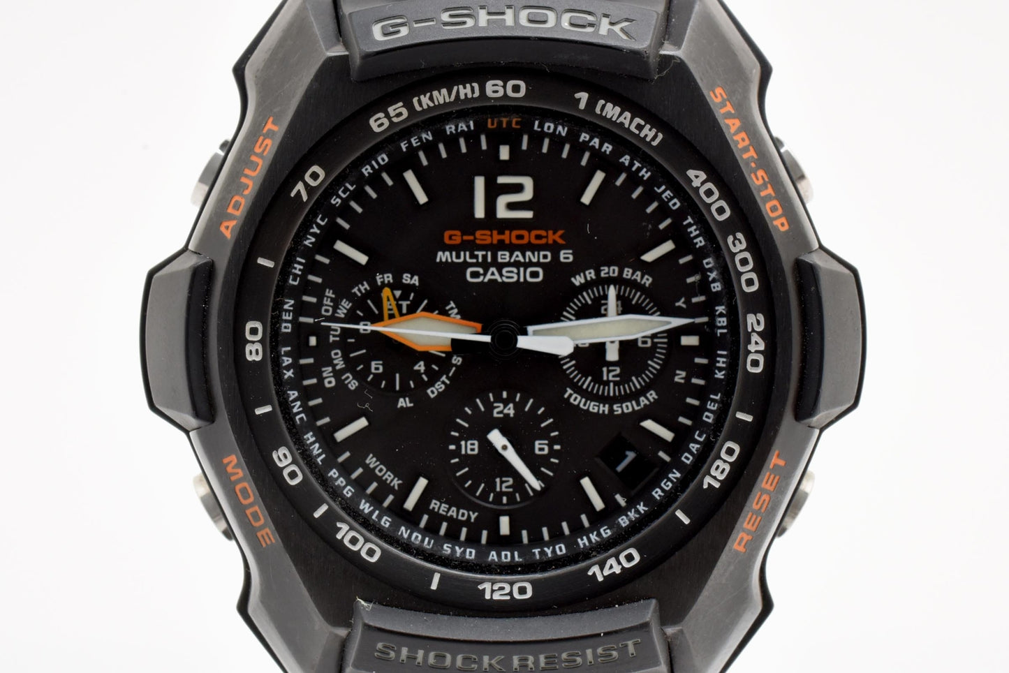 カシオ CASIO G-SHOCK GW-2000B 電波ソーラー 腕時計 ブラック文字盤 アナログ シリコンベルト メンズ