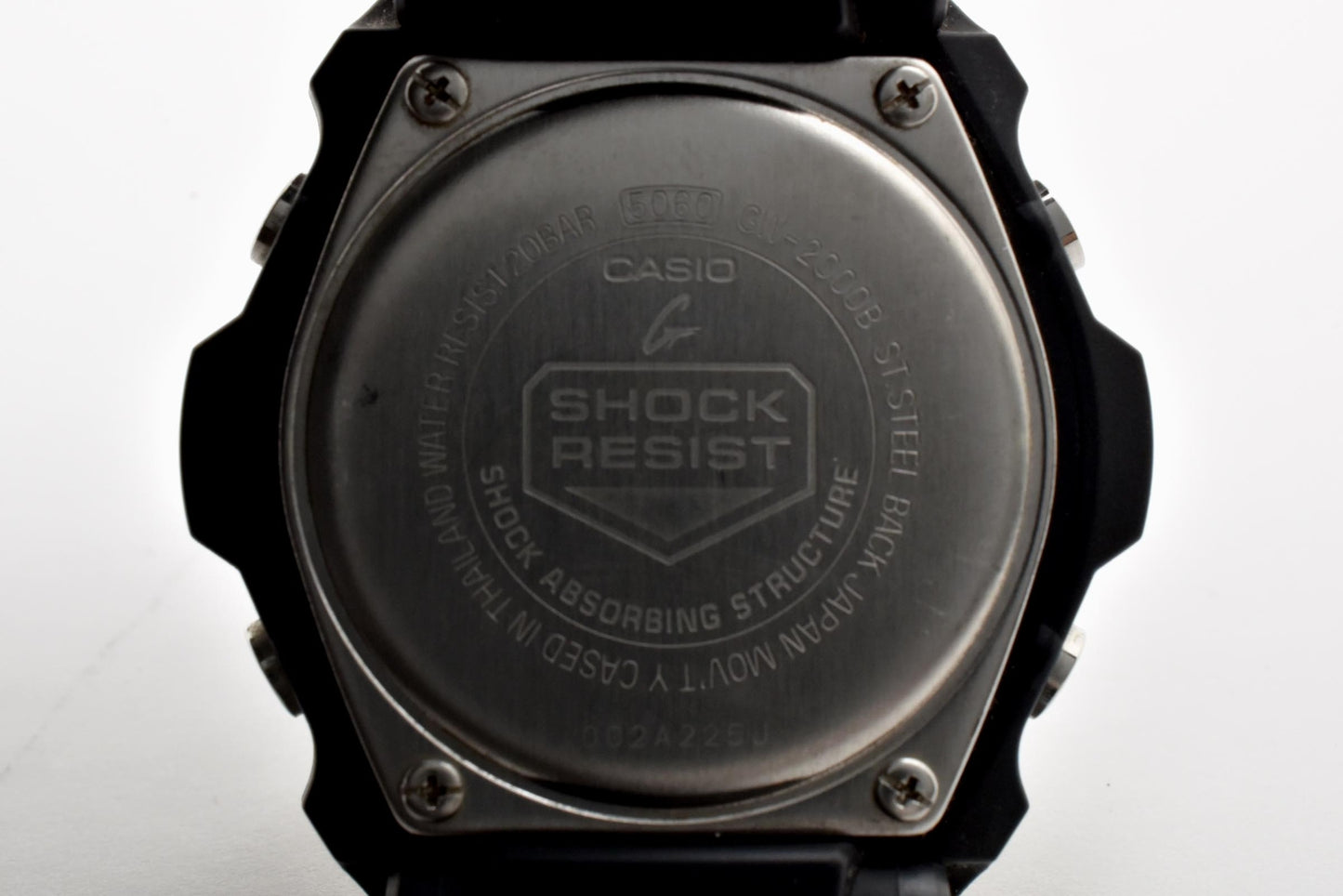 カシオ CASIO G-SHOCK GW-2000B 電波ソーラー 腕時計 ブラック文字盤 アナログ シリコンベルト メンズ