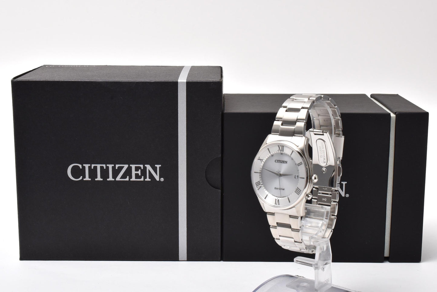 シチズン CITIZEN H415-S112907 エコ・ドライブ 電波ソーラー 腕時計 シルバー文字盤 ローマンインデックス ステンレス メンズ