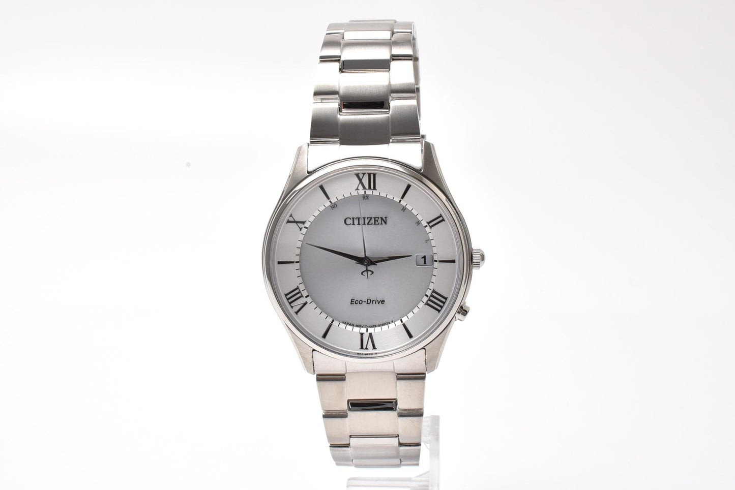 シチズン CITIZEN H415-S112907 エコ・ドライブ 電波ソーラー 腕時計 シルバー文字盤 ローマンインデックス ステンレス メンズ