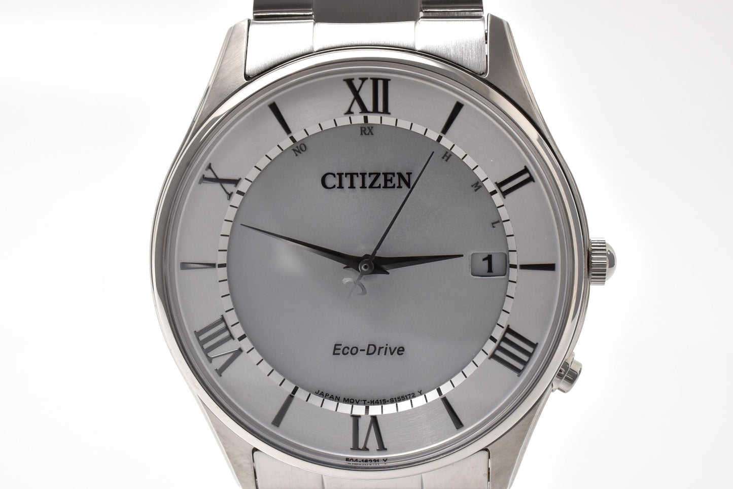 シチズン CITIZEN H415-S112907 エコ・ドライブ 電波ソーラー 腕時計 シルバー文字盤 ローマンインデックス ステンレス メンズ