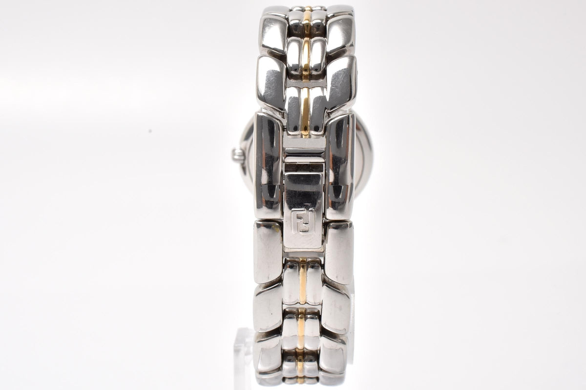 FENDI フェンディ 980L 002-876 レディース クォーツ 腕時計 ホワイト文字盤 ローマ数字 デイト ステンレス 25.6mm 1990年代 ヴィンテージ