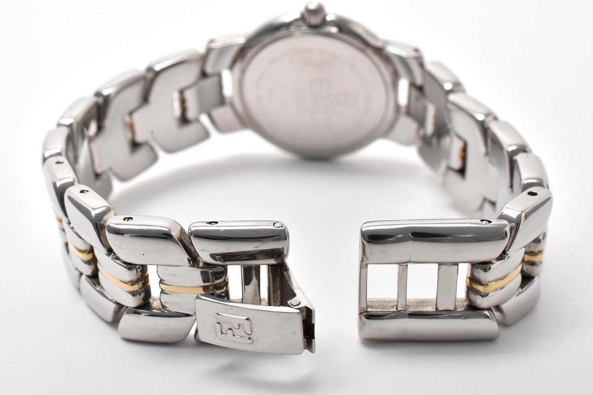 FENDI フェンディ 980L 002-876 レディース クォーツ 腕時計 ホワイト文字盤 ローマ数字 デイト ステンレス 25.6mm 1990年代 ヴィンテージ