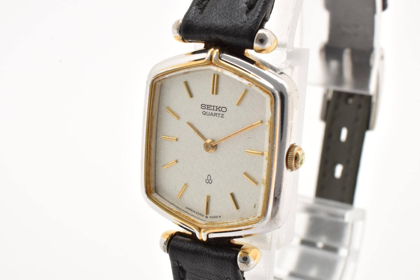 セイコー SEIKO 2320-5230 クォーツ レディース 腕時計 シルバー文字盤 スクエア レザーベルト ヴィンテージ