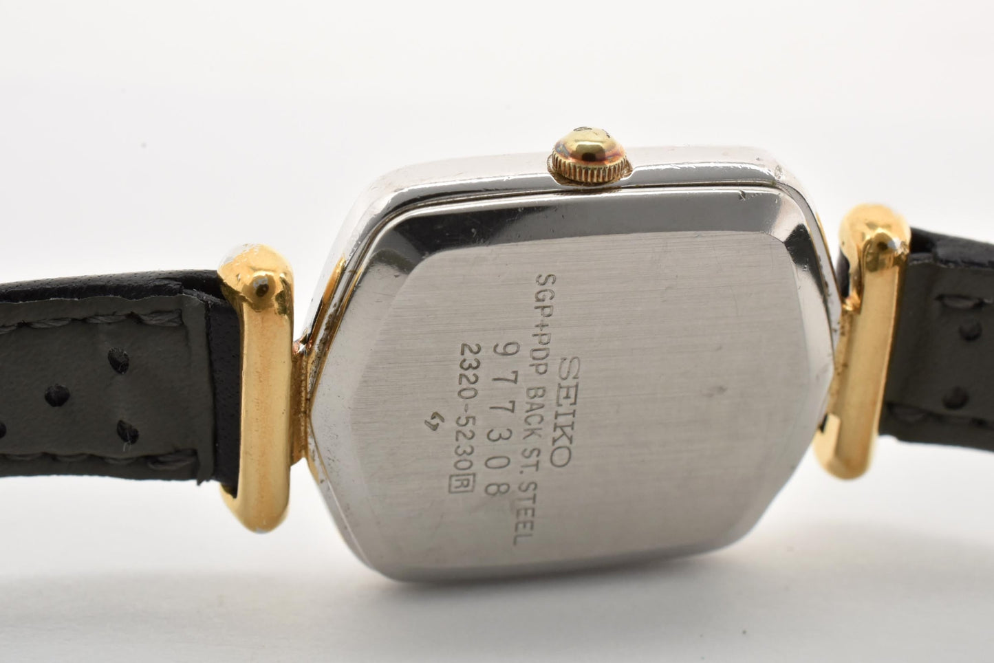 セイコー SEIKO 2320-5230 クォーツ レディース 腕時計 シルバー文字盤 スクエア レザーベルト ヴィンテージ