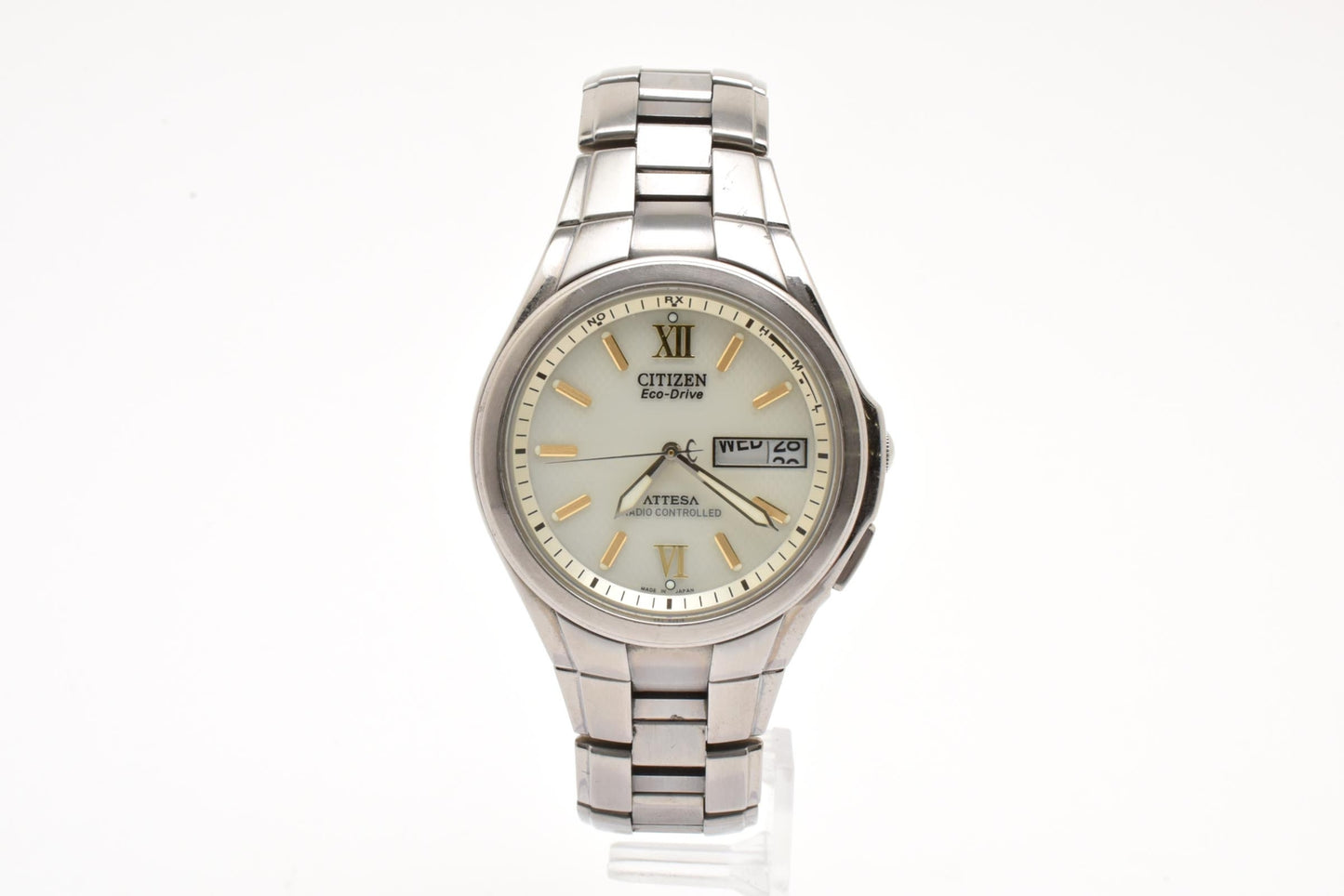 シチズン CITIZEN アテッサ H100-T010431 エコ・ドライブ 電波ソーラー チタン メンズ 腕時計 デイデイト