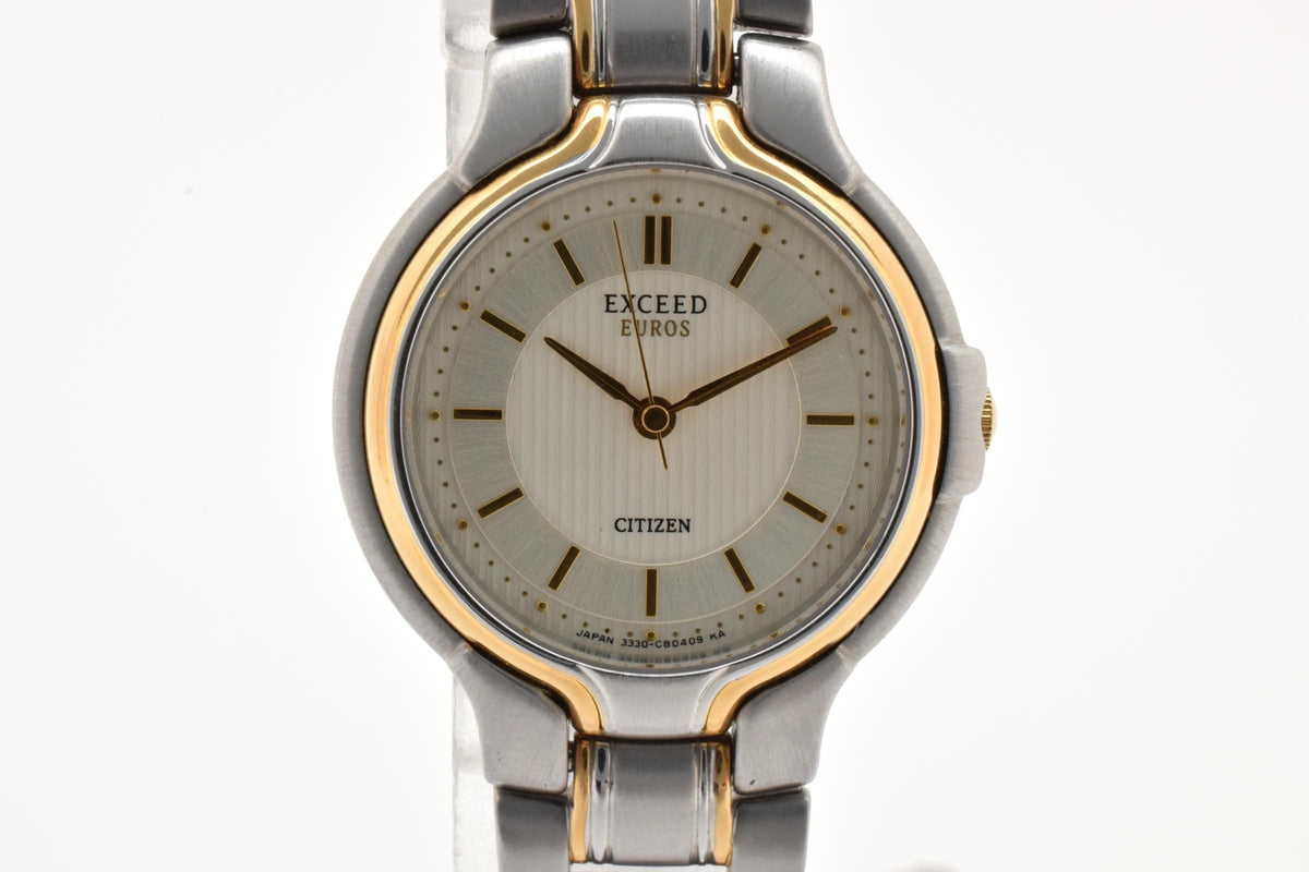CITIZEN シチズン EXCEED EUROS エクシード ユーロス 3330-C80118Y レディース クォーツ 腕時計 ホワイト クリーム文字盤 GP コンビ 24mm