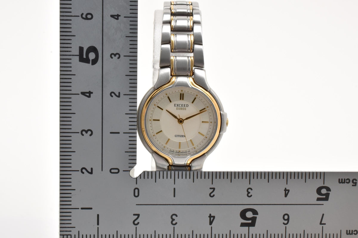 CITIZEN シチズン EXCEED EUROS エクシード ユーロス 3330-C80118Y レディース クォーツ 腕時計 ホワイト クリーム文字盤 GP コンビ 24mm