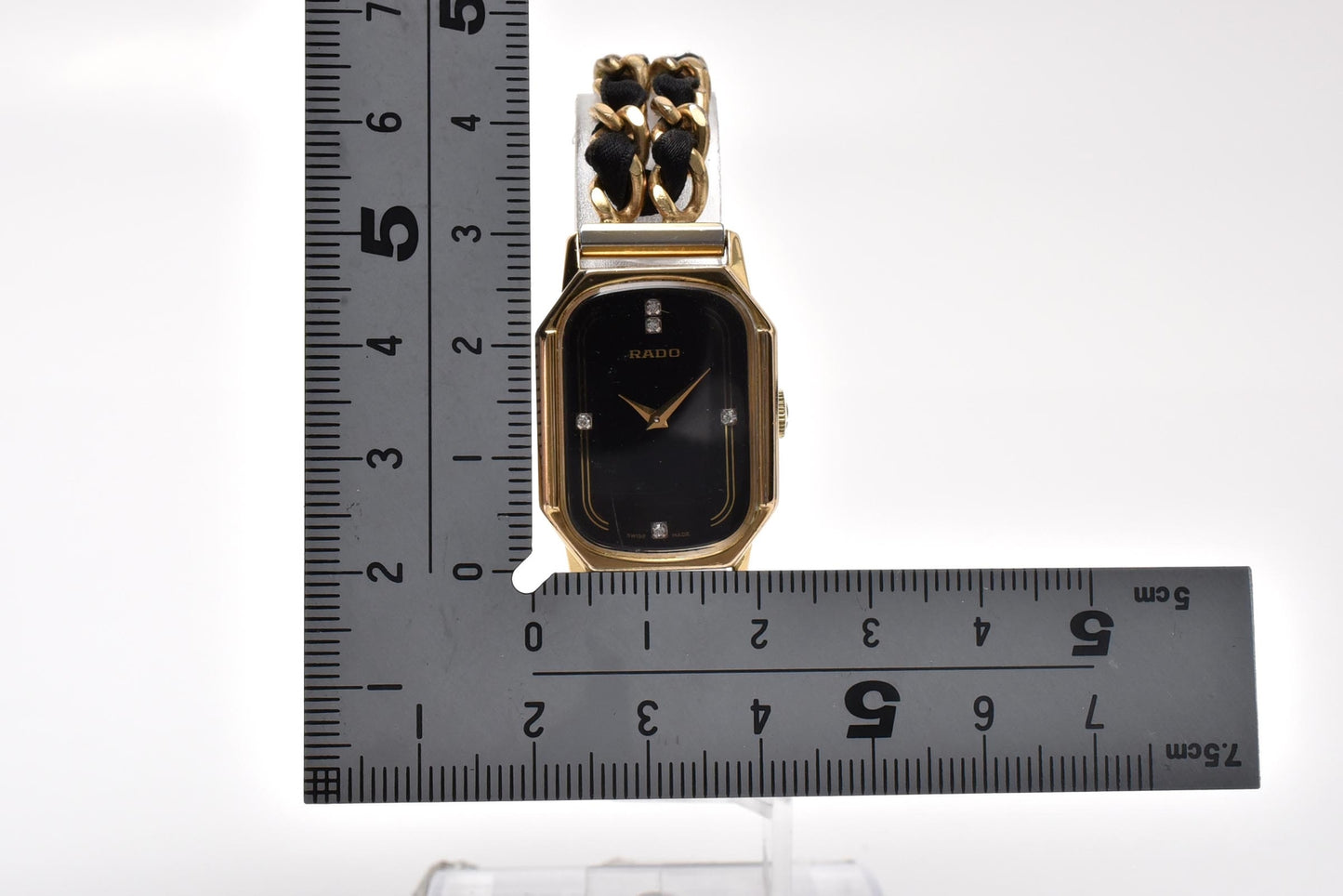 ラドー RADO 332.7887.2 手巻き レディース 腕時計 ブラック文字盤 GP コンビ ドレスウォッチ ヴィンテージ