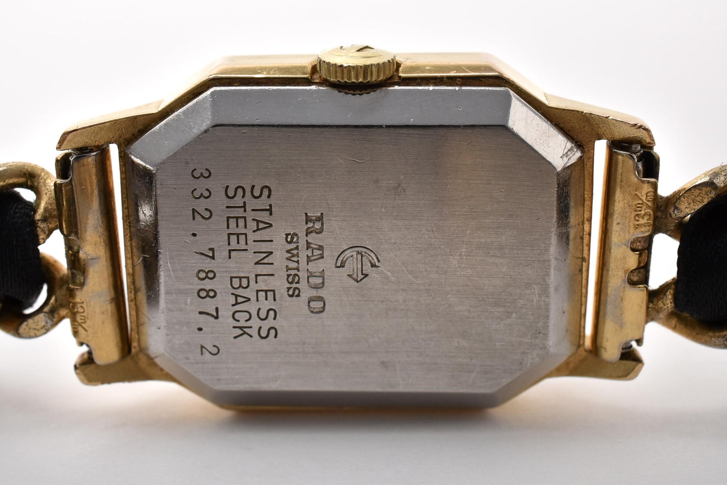 ラドー RADO 332.7887.2 手巻き レディース 腕時計 ブラック文字盤 GP コンビ ドレスウォッチ ヴィンテージ