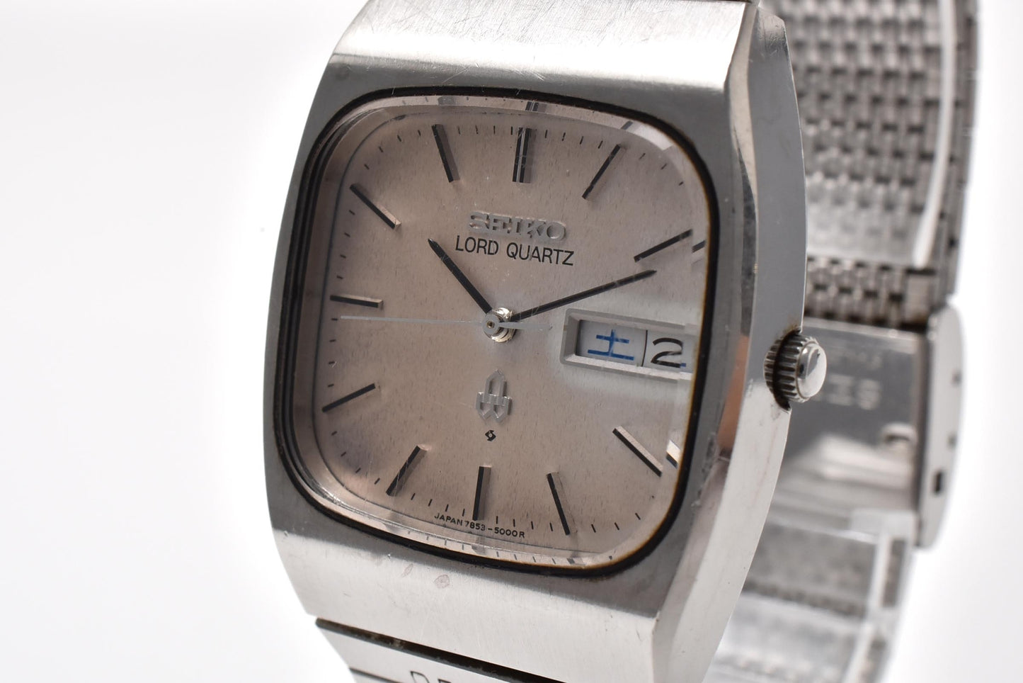 セイコー SEIKO ロードクォーツ 7853-5000 デイデイト クォーツ メンズ 腕時計 メッシュブレス スクエア型 SS ヴィンテージ
