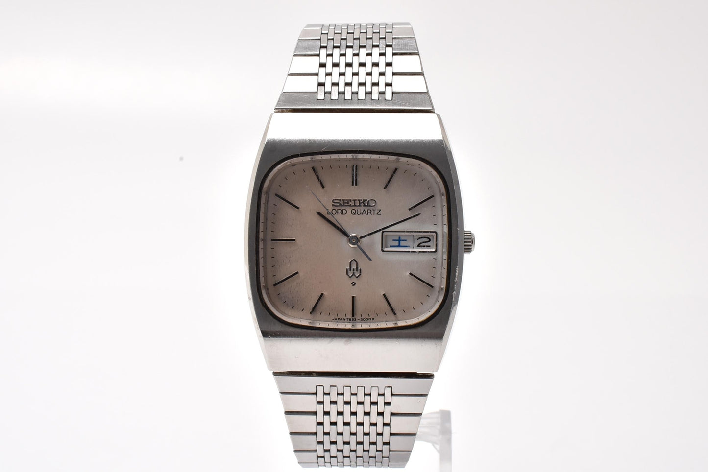 セイコー SEIKO ロードクォーツ 7853-5000 デイデイト クォーツ メンズ 腕時計 メッシュブレス スクエア型 SS ヴィンテージ