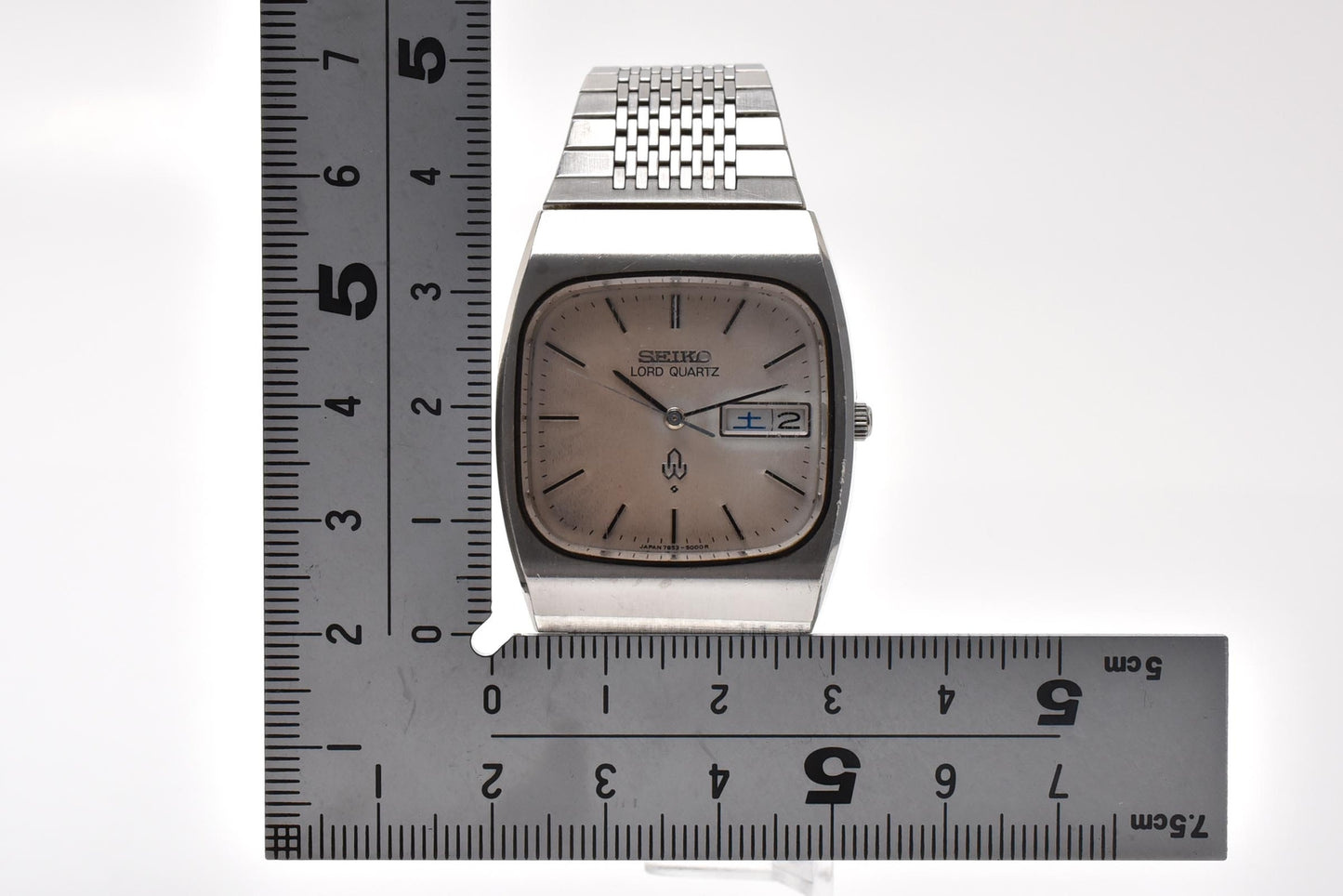 セイコー SEIKO ロードクォーツ 7853-5000 デイデイト クォーツ メンズ 腕時計 メッシュブレス スクエア型 SS ヴィンテージ