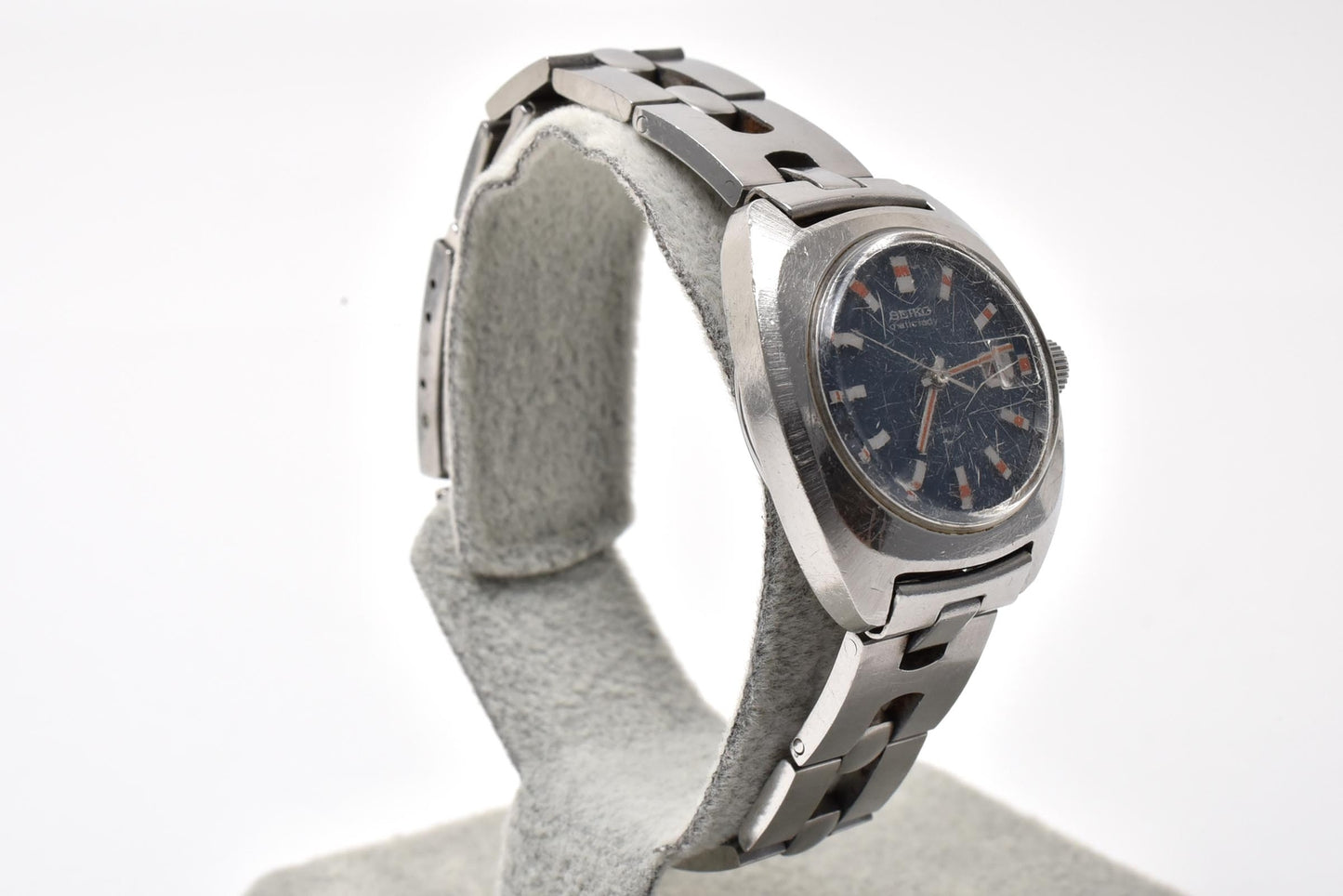 SEIKO セイコー マチックレディ 2517-0340 自動巻き レディース 腕時計 ネイビー文字盤 デイト SS ヴィンテージ