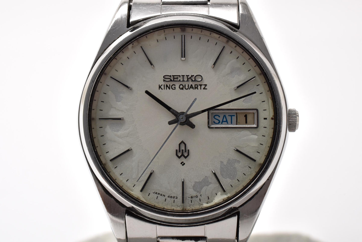 SEIKO セイコー キングクォーツ 4823-8110 デイデイト メンズ 腕時計 クォーツ SS ホワイト文字盤 ヴィンテージ