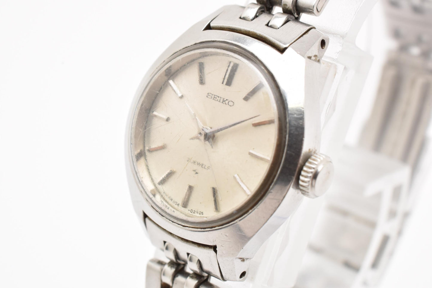 セイコー SEIKO 1104-0090 手巻き レディース 腕時計 ホワイト文字盤 SSブレス ヴィンテージ ドレスウォッチ