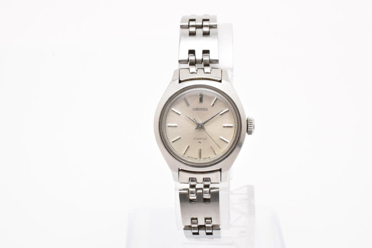セイコー SEIKO 1104-0090 手巻き レディース 腕時計 ホワイト文字盤 SSブレス ヴィンテージ ドレスウォッチ