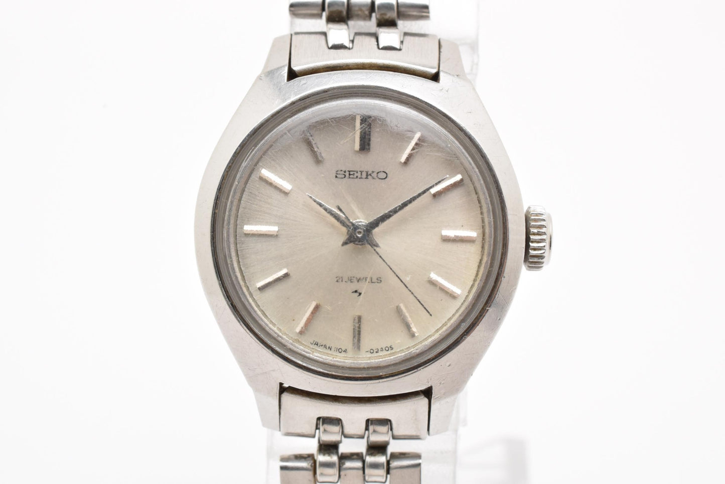 セイコー SEIKO 1104-0090 手巻き レディース 腕時計 ホワイト文字盤 SSブレス ヴィンテージ ドレスウォッチ