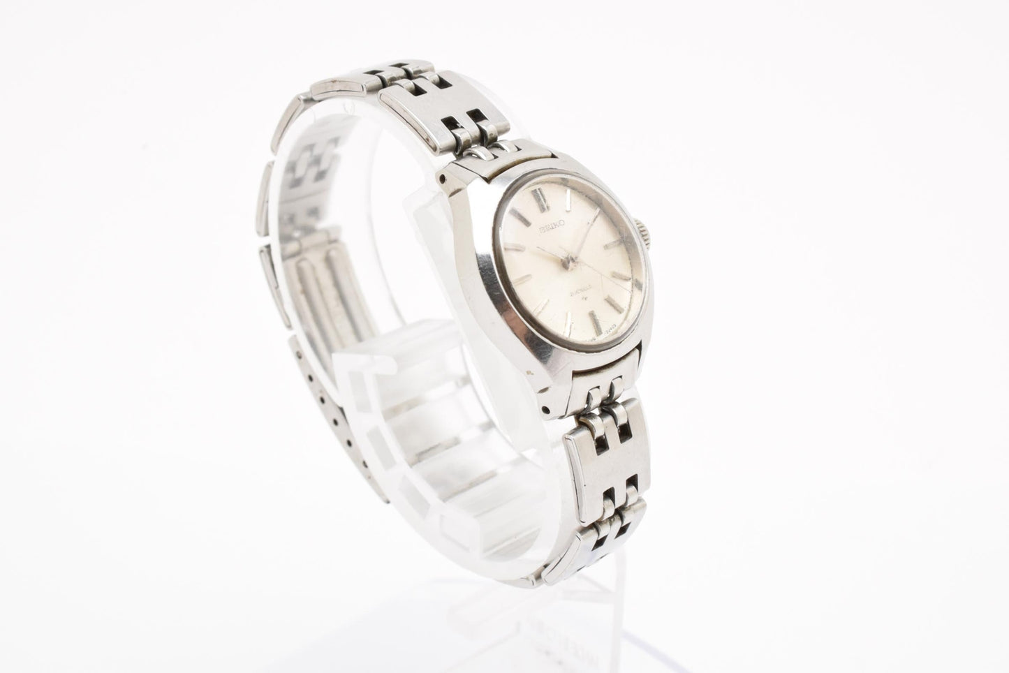 セイコー SEIKO 1104-0090 手巻き レディース 腕時計 ホワイト文字盤 SSブレス ヴィンテージ ドレスウォッチ