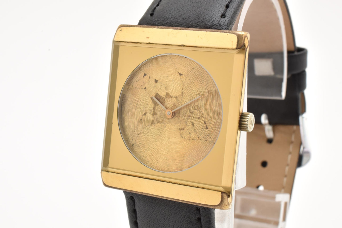 RADO ラドー 396.3023.2 手巻き メンズ 腕時計 GP スクエア ゴールド文字盤 レザーベルト ヴィンテージ