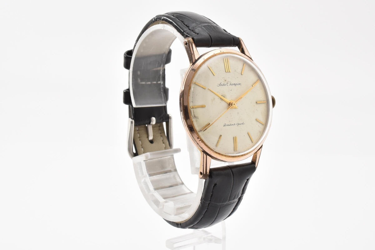 SEIKO セイコー Champion チャンピオン J1482E メンズ 手巻き 腕時計 17石 シルバー文字盤 ゴールドプレート 35mm 1960年代 ヴィンテージ