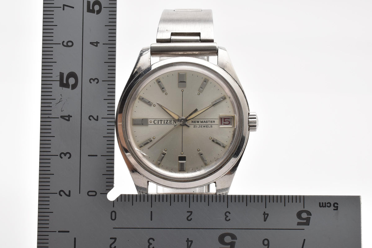 CITIZEN シチズン New Master ニューマスター 21 Jewels 63-1019 メンズ 手巻き 腕時計 21石 シルバー文字盤 デイト ステンレス 36mm 1960年代 ヴィンテージ