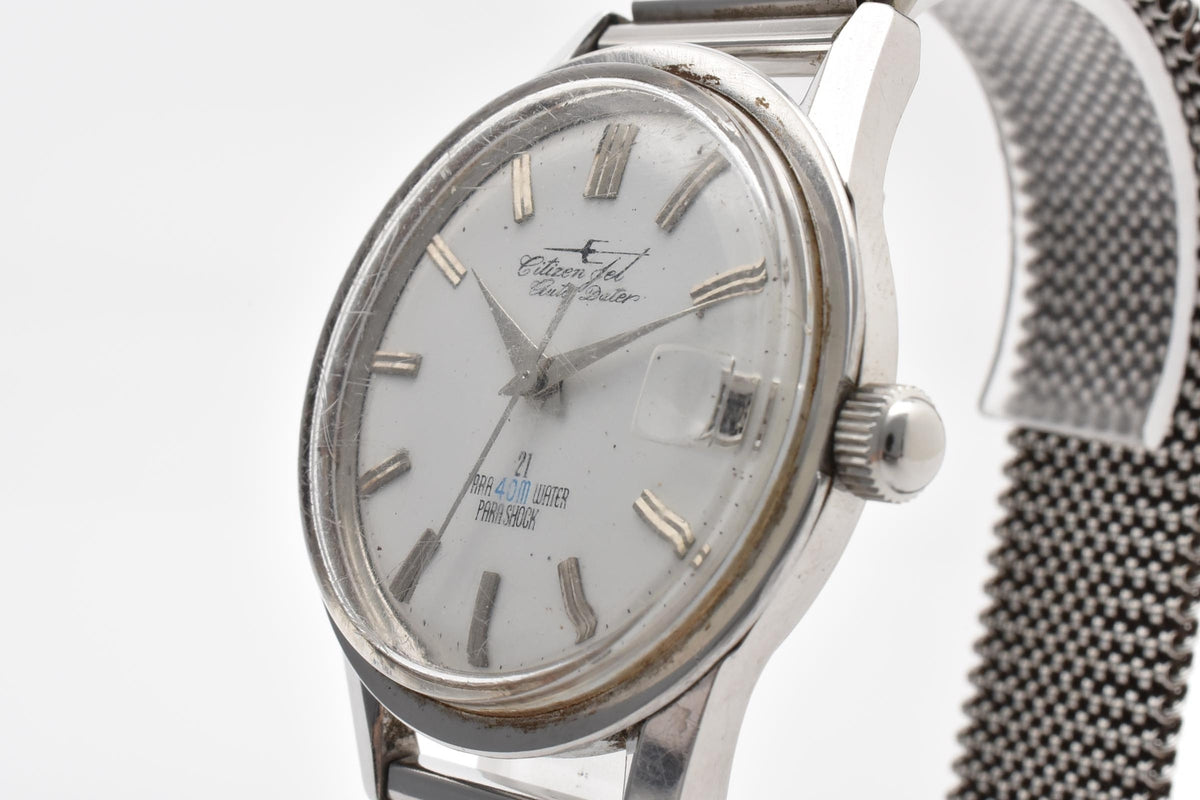 CITIZEN シチズン Jet Auto Dater ジェット オートデーター AD140901 メンズ 自動巻き 腕時計 21石 ホワイト文字盤 デイト ステンレス 36.5mm 1960年代 ヴィンテージ