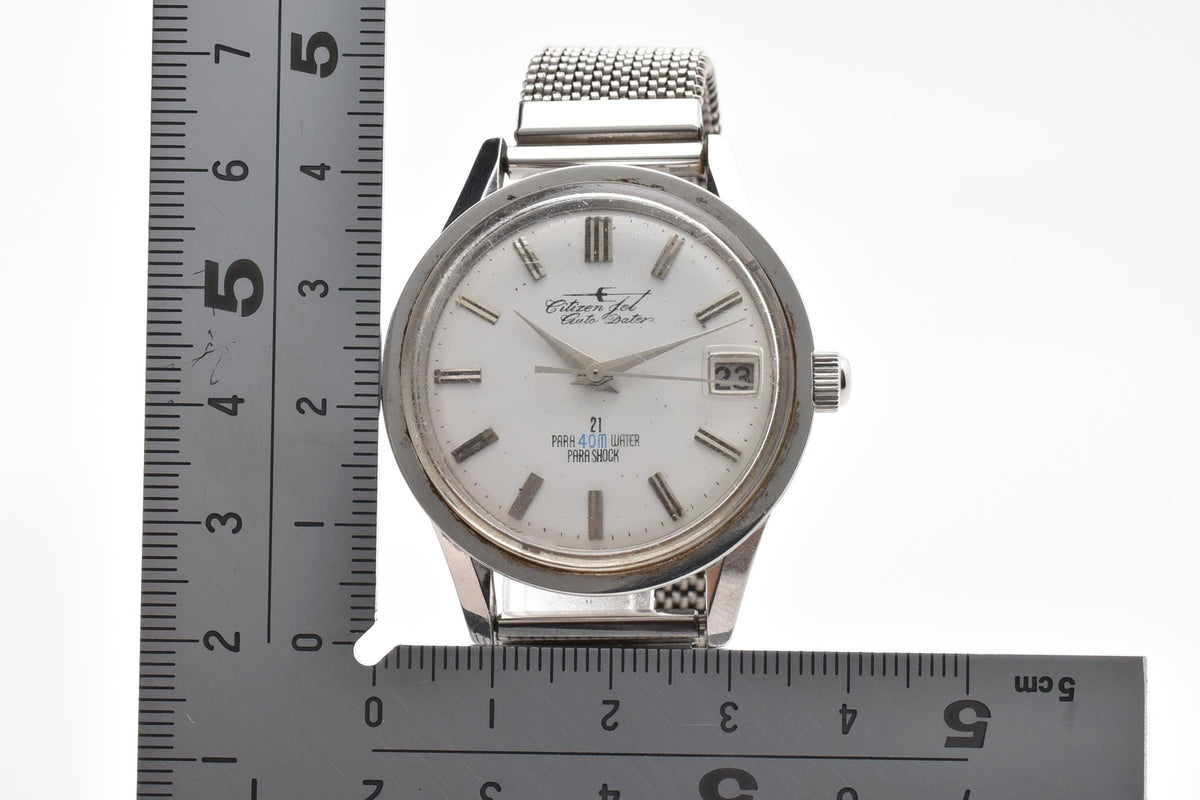 CITIZEN シチズン Jet Auto Dater ジェット オートデーター AD140901 メンズ 自動巻き 腕時計 21石 ホワイト文字盤 デイト ステンレス 36.5mm 1960年代 ヴィンテージ