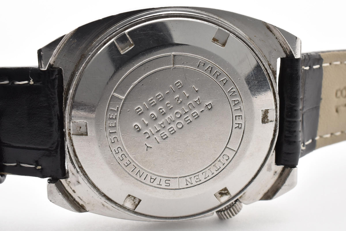 CITIZEN シチズン TVスクリーン 61-6516 メンズ 自動巻き 腕時計 21石 グレー文字盤 デイデイト ステンレス 35.6mm 1970年代 ヴィンテージ