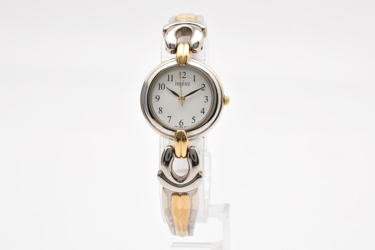 SEIKO セイコー ALBA Ingenu アルバ アンジェーヌ V501-6Y30 レディース クォーツ 腕時計 ホワイト文字盤 アラビア数字 コンビカラー 24.3mm 1990年代 ヴィンテージ