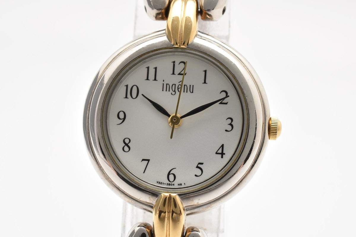 SEIKO セイコー ALBA Ingenu アルバ アンジェーヌ V501-6Y30 レディース クォーツ 腕時計 ホワイト文字盤 アラビア数字 コンビカラー 24.3mm 1990年代 ヴィンテージ