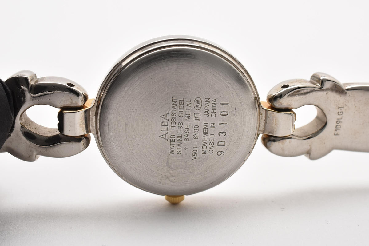 SEIKO セイコー ALBA Ingenu アルバ アンジェーヌ V501-6Y30 レディース クォーツ 腕時計 ホワイト文字盤 アラビア数字 コンビカラー 24.3mm 1990年代 ヴィンテージ