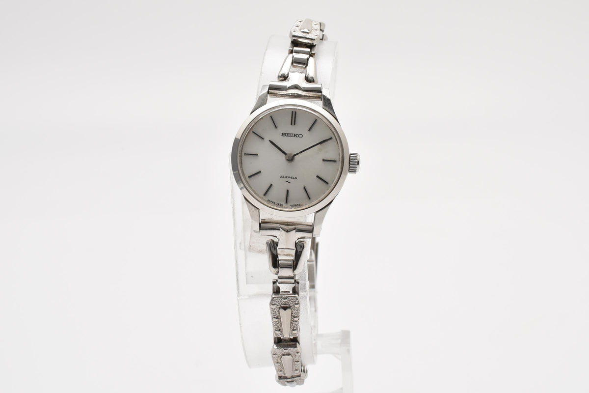 SEIKO セイコー Chariot シャリオ 2220-0020 レディース 手巻き 腕時計 24石 ホワイト文字盤 ステンレス 21.1mm 1970年代 ヴィンテージ ブレスレット