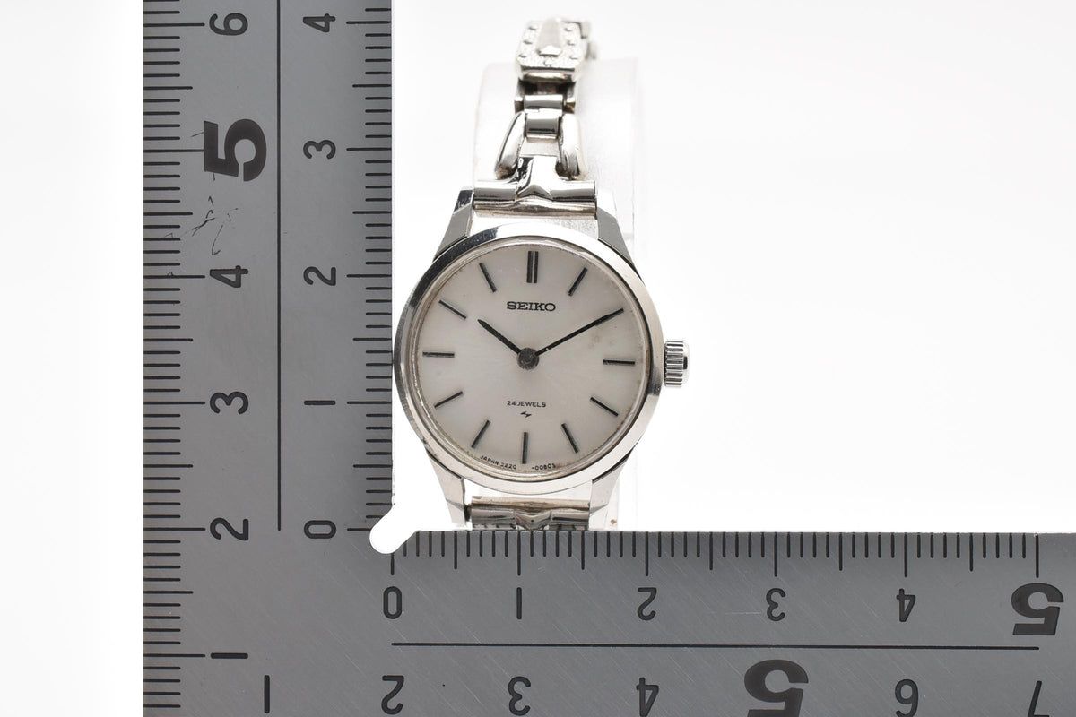 SEIKO セイコー Chariot シャリオ 2220-0020 レディース 手巻き 腕時計 24石 ホワイト文字盤 ステンレス 21.1mm 1970年代 ヴィンテージ ブレスレット