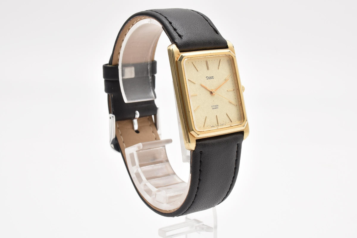 CITIZEN シチズン DUKE デューク 2730-271297 ユニセックス クォーツ 腕時計 ベージュ文字盤 ゴールドプレート レクタンギュラー 26.4mm 1980年代 ヴィンテージ