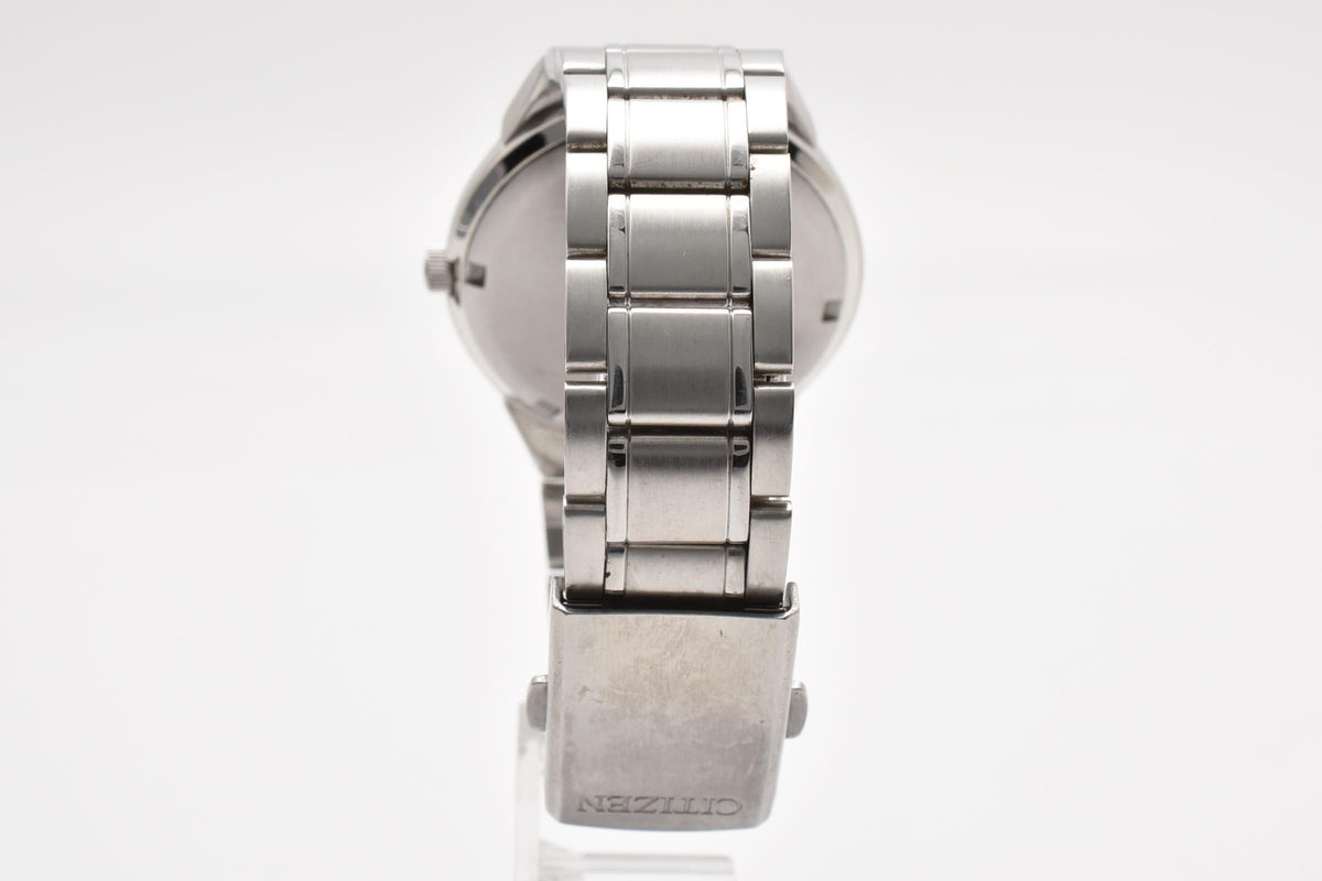 CITIZEN シチズン Eco-Drive エコ・ドライブ E111-S027161 メンズ ソーラー 腕時計 ブラック文字盤 デイト ステンレス 35.6mm