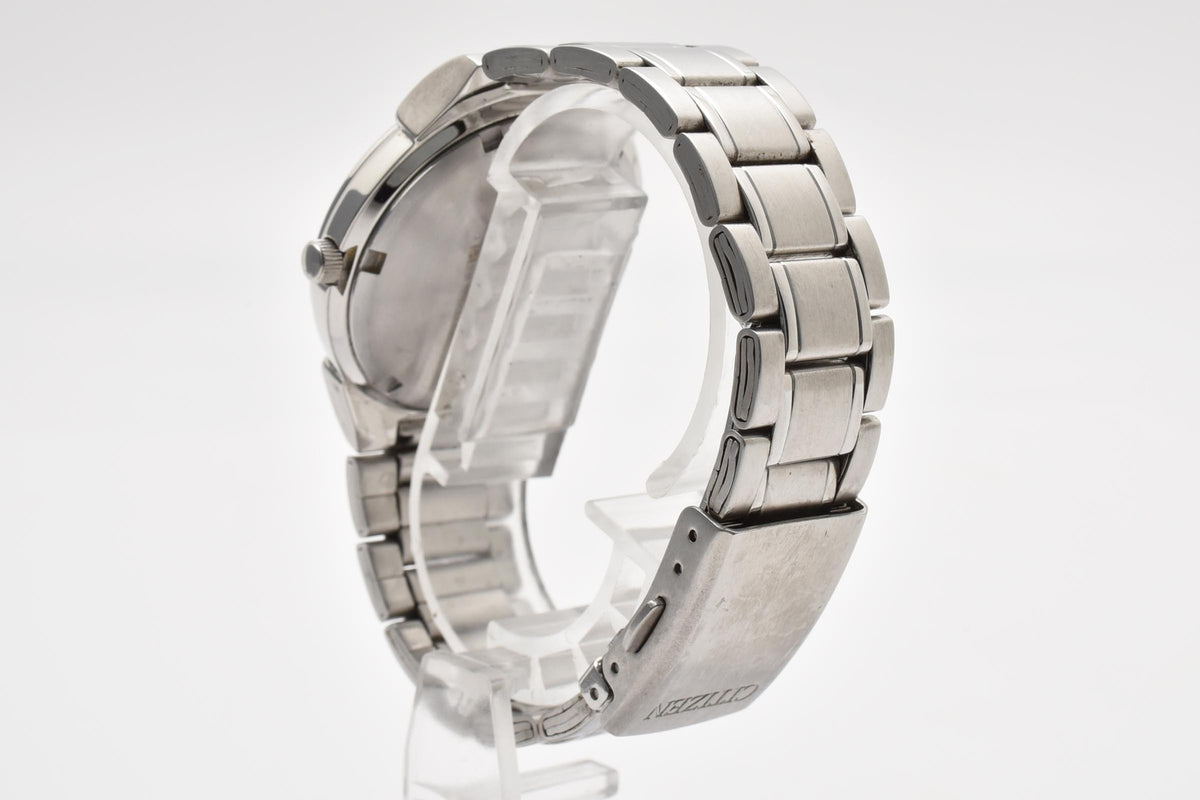 CITIZEN シチズン Eco-Drive エコ・ドライブ E111-S027161 メンズ ソーラー 腕時計 ブラック文字盤 デイト ステンレス 35.6mm