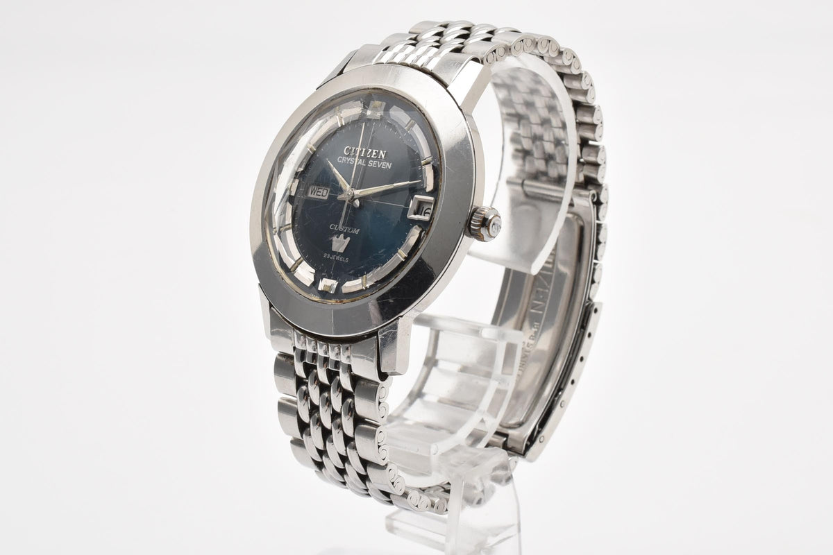 CITIZEN シチズン Crystal Seven Custom クリスタルセブン カスタム ACSS 2817A-T メンズ 自動巻き 23石 ブルー文字盤 デイデイト 38.3mm ヴィンテージ