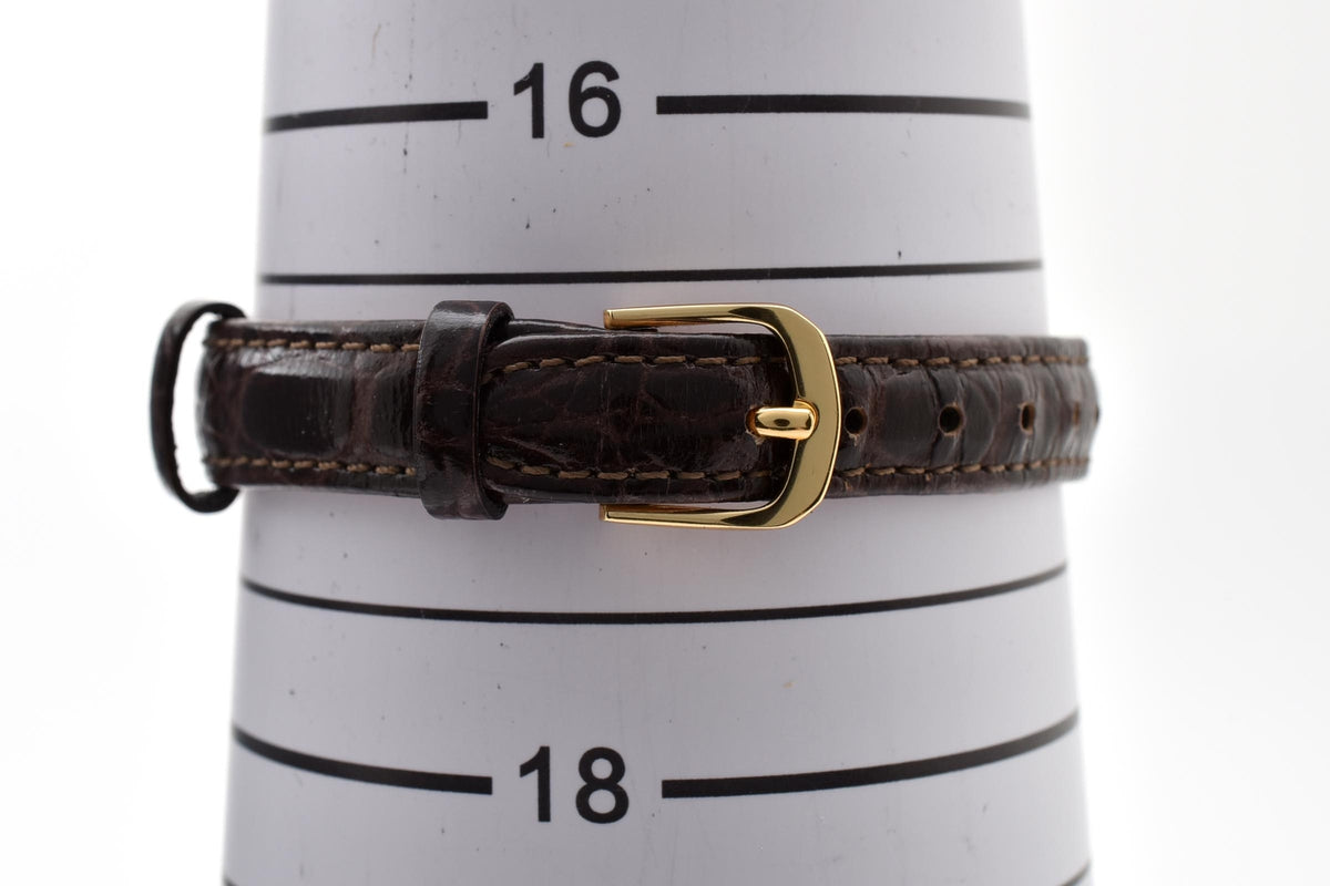 CITIZEN シチズン Isis S930-K12223 レディース クォーツ 腕時計 ホワイト文字盤 アラビア数字 ゴールドプレート レザーストラップ 23.8mm 1990年代 ヴィンテージ
