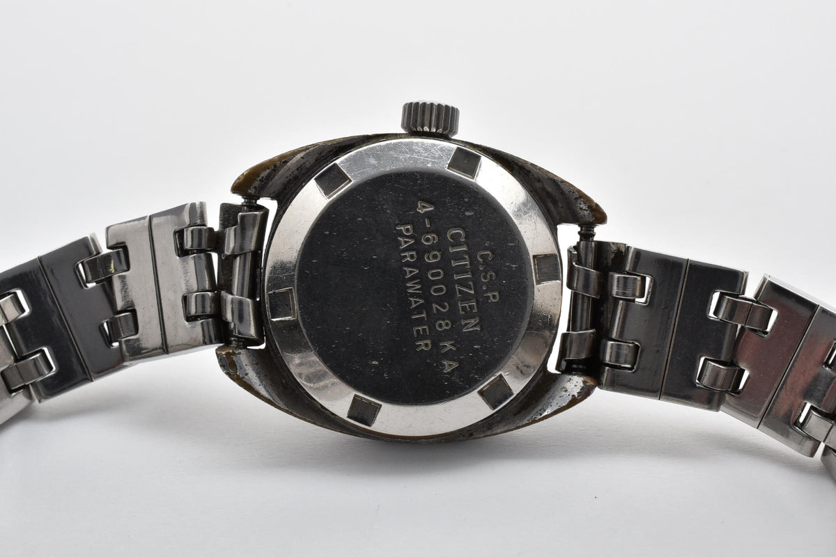 CITIZEN シチズン Cosmostar V2 コスモスター 4-690028KA ユニセックス 自動巻き 腕時計 ネイビーブルー文字盤 デイト ステンレス 25mm 1970年代 ヴィンテージ