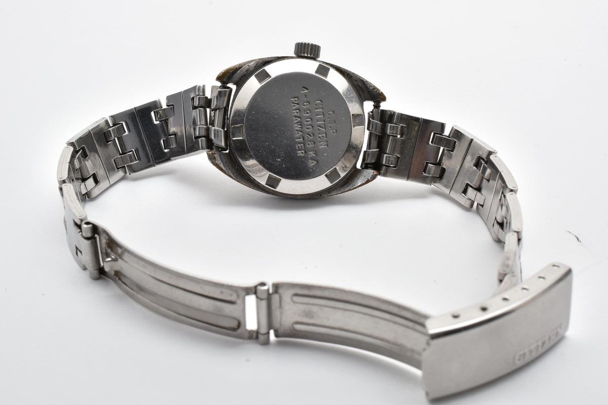 CITIZEN シチズン Cosmostar V2 コスモスター 4-690028KA ユニセックス 自動巻き 腕時計 ネイビーブルー文字盤 デイト ステンレス 25mm 1970年代 ヴィンテージ