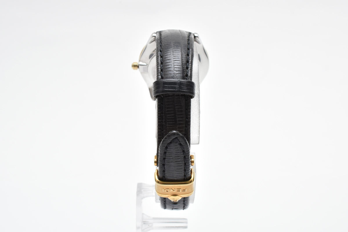 FENDI フェンディ Orologi オロロジ 040-2000L-823 レディース クォーツ 腕時計 ホワイト文字盤 GP ゴールドプレート レザーストラップ 25.8mm ヴィンテージ