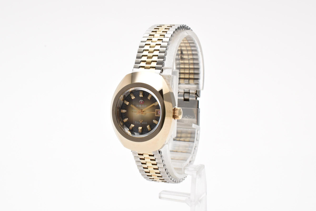 RADO ラドー Balboa バルボア 893608A メンズ 自動巻き 腕時計 ブロンズ文字盤 デイデイト ハードメタル GP コンビ 25.5mm 1970年代 ヴィンテージ