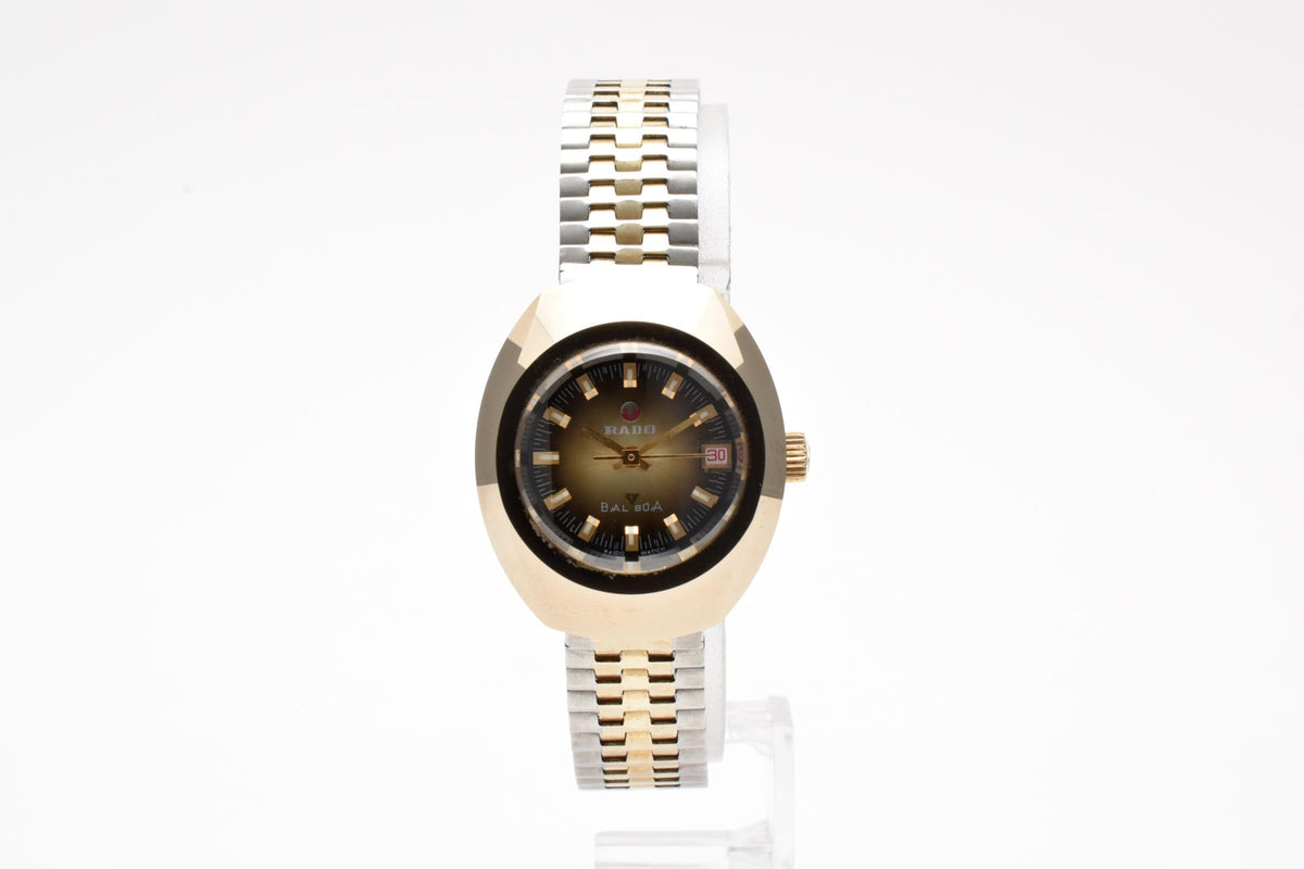 RADO ラドー Balboa バルボア 893608A メンズ 自動巻き 腕時計 ブロンズ文字盤 デイデイト ハードメタル GP コンビ 25.5mm 1970年代 ヴィンテージ