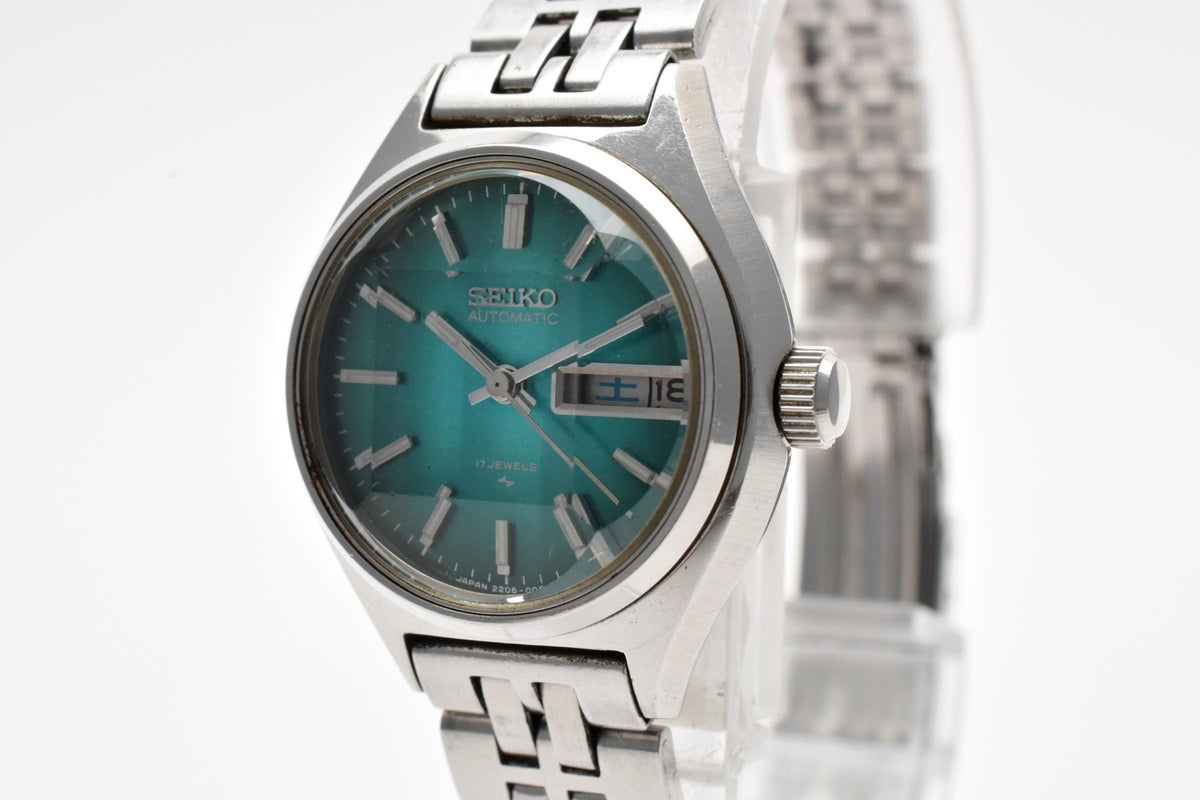 SEIKO セイコー Joyful ジョイフル 2206-0510 レディース 自動巻き 腕時計 エメラルドカラー文字盤 ステンレス 24.2mm 1970年代 ヴィンテージ