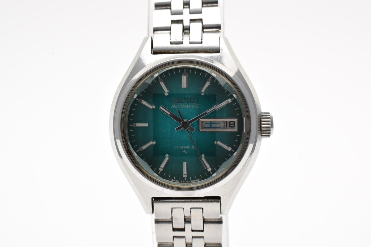 SEIKO セイコー Joyful ジョイフル 2206-0510 レディース 自動巻き 腕時計 エメラルドカラー文字盤 ステンレス 24.2mm 1970年代 ヴィンテージ