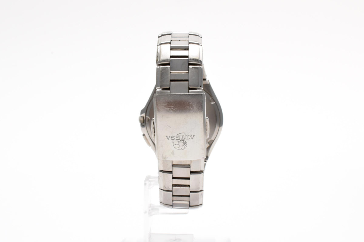 CITIZEN シチズン ATTESA アテッサ H410-T003788 メンズ エコ・ドライブ 電波ソーラー 腕時計 ネイビー文字盤 デイト チタン 38mm
