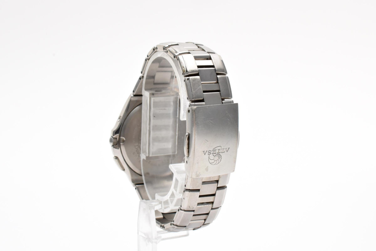 CITIZEN シチズン ATTESA アテッサ H410-T003788 メンズ エコ・ドライブ 電波ソーラー 腕時計 ネイビー文字盤 デイト チタン 38mm