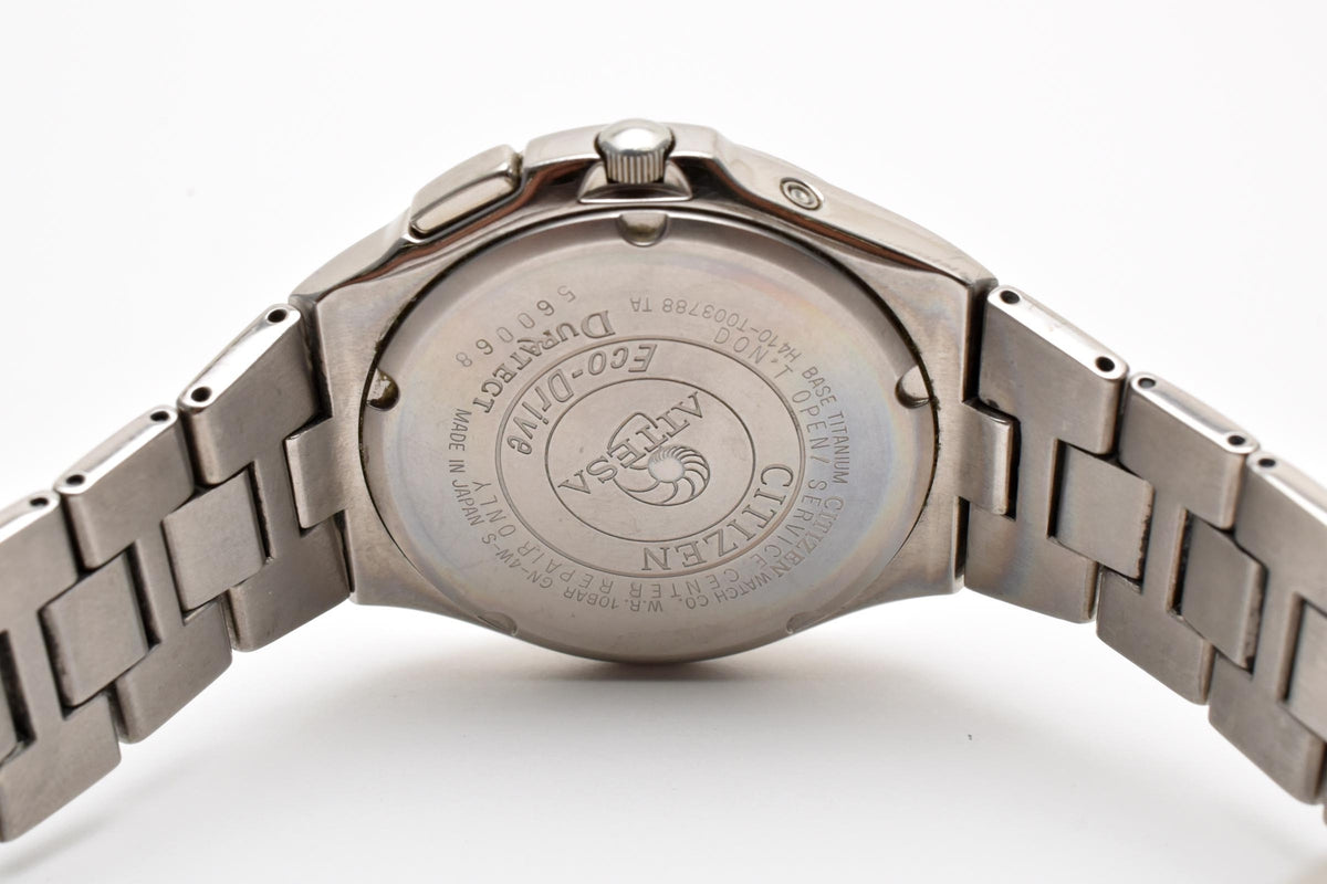 CITIZEN シチズン ATTESA アテッサ H410-T003788 メンズ エコ・ドライブ 電波ソーラー 腕時計 ネイビー文字盤 デイト チタン 38mm