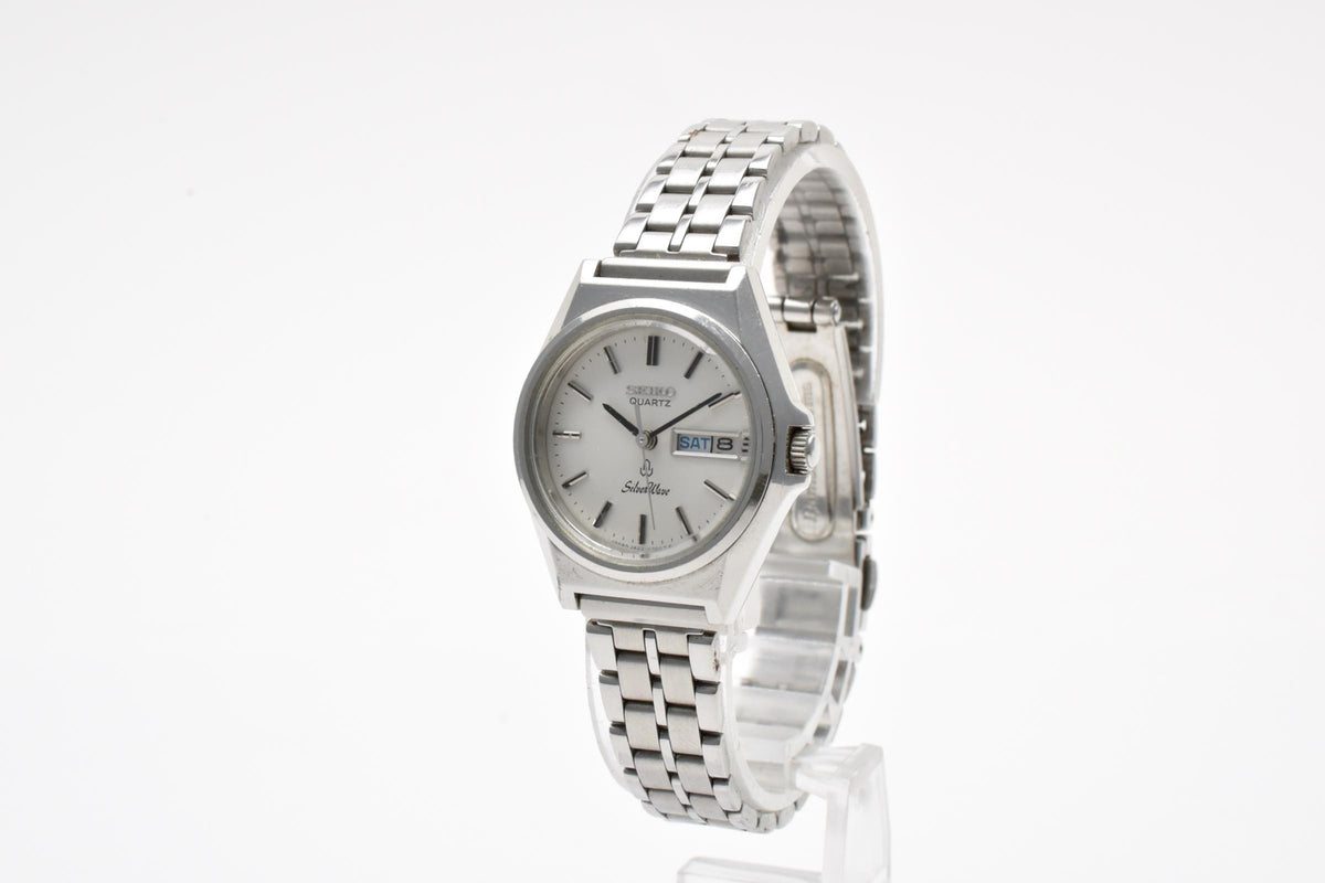 SEIKO セイコー SilverWave シルバーウェーブ 3423-0160 レディース クォーツ 腕時計 ホワイト シルバー文字盤 デイデイト ステンレス 25mm 1970年代 ヴィンテージ